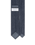 Melange Denim Blue Solid Printed Cashmere Wool Tie