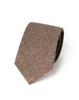 Melange Taupe Brown Solid Printed Cashmere Wool Tie