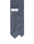 Denim Blue Glen Check Printed Cashmere Wool Tie