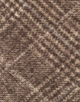 Taupe Brown Glen Check Printed Cashmere Wool Tie