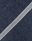 Ice Blue Stripe Denim Blue Printed Cashmere Wool Tie