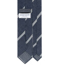 Ice Blue Stripe Denim Blue Printed Cashmere Wool Tie