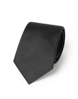 Jet Black Wide Herringbone Woven Silk Tie