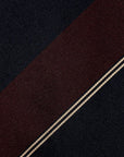 Dark Navy & Burgundy Stripe Woven Silk Tie