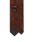 Chevron Solid Rust Brown Woven Silk Tie