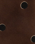Black Circle Dot Pattern Brown Woven Silk Tie