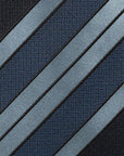 Multi-Stripe Dark Navy, Steel Blue & Light Blue Woven Silk Tie