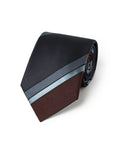 Multi-Stripe Dark Navy, Burgundy, Blue & Grey Woven Silk Tie
