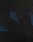 Blue Teardrop Pattern Black Woven Silk Tie