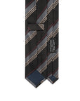 Classic Stripe Black, Blue, Grey & Burgundy Woven Silk Tie