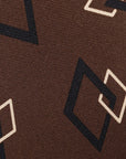 Diamond Link Pattern Brown, Black & Ivory Printed Silk Tie