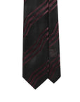 100th Anniversary Geometric Stripe Black & Purple Woven Silk Tie