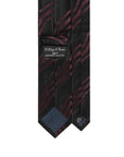 100th Anniversary Geometric Stripe Black & Purple Woven Silk Tie