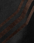 100th Anniversary Geometric Stripe Black & Brown Woven Silk Tie