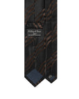 100th Anniversary Geometric Stripe Black & Brown Woven Silk Tie