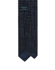 Micro Square Diamond Pattern Dark Navy Woven Silk Tie