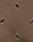 Oval Motif Pattern Milk Brown Woven Silk Tie