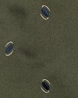 Oval Motif Pattern Olive Green Woven Silk Tie