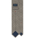 Glen Check Pattern Black & Ivory Woven Silk Tie