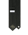 Basket Solid Dark Olive Woven Wool-Silk Tie