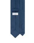 Blue Geometric Square Pattern Dark Navy Printed Silk Tie