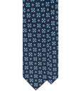 Blue Floral Medallion Pattern Navy Printed Silk Tie