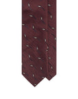 Leaf Motif Pattern Burgundy Woven Silk Tie