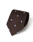 Lilac Diamond Pattern Dark Brown Woven Silk Tie