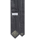 Geometric Basket Pattern Charcoal Gray Woven Silk Tie