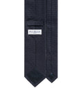 Geometric Basket Pattern Dark Navy Woven Silk Tie