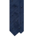 Geometric Diamond Pattern Steel Blue Woven Silk Tie