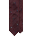 Geometric Diamond Pattern Burgundy Woven Silk Tie