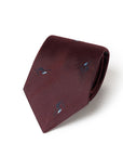 Geometric Diamond Pattern Burgundy Woven Silk Tie