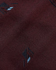 Geometric Diamond Pattern Burgundy Woven Silk Tie