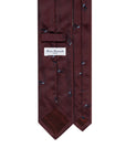 Geometric Diamond Pattern Burgundy Woven Silk Tie