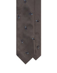 Geometric Diamond Pattern Taupe Gray Woven Silk Tie