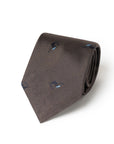 Geometric Diamond Pattern Taupe Gray Woven Silk Tie