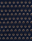 Circle Dot Pattern Classic Navy, Brown & Beige Wool-Silk Scarf