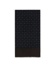 Mini Flower Square Pattern Dark Navy Wool-Modal Scarf