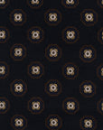Medallion Pattern Dark Navy Wool-Modal Scarf