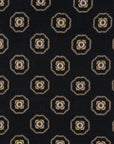 Medallion Pattern Black Wool-Modal Scarf