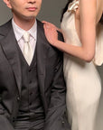 New Wedding Italian Satin Ivory Solid Silk Tie