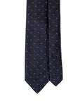 Dot Medallion Classic Navy Woven Silk