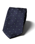 Dot Medallion Classic Navy Woven Silk