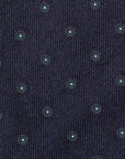 Dot Medallion Classic Navy Woven Silk
