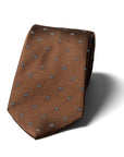 Dot Medallion Milk Brown Woven Silk