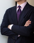 Herringbone Solid Bordeaux Silk Tie