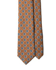 Floral Medallion Camel Brown Printed Silk