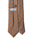 Floral Medallion Camel Brown Printed Silk