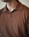 Sienna Brown Cotton Short-Sleeve Knit Polo